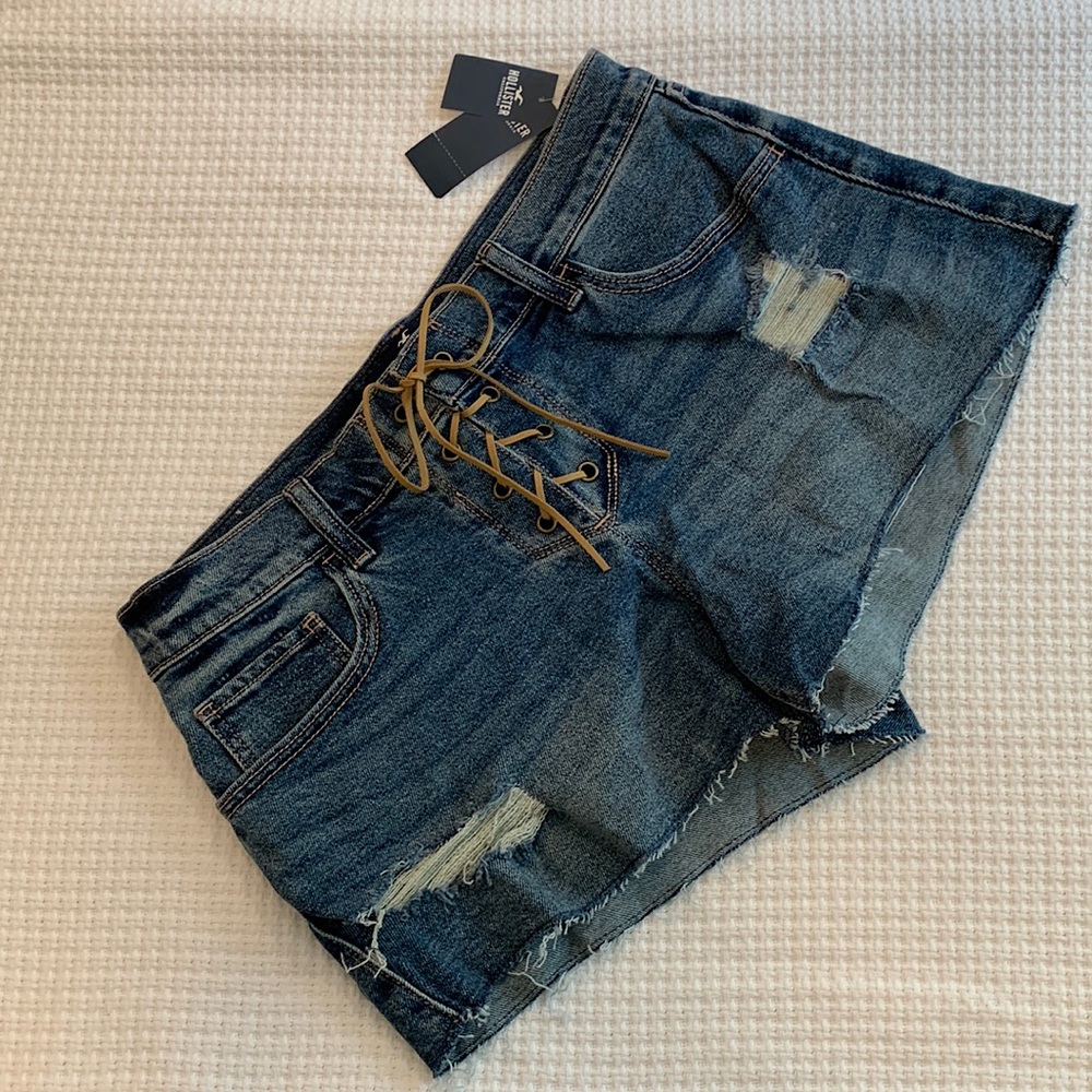 Hollister Low-Rise Lace Up Denim Short